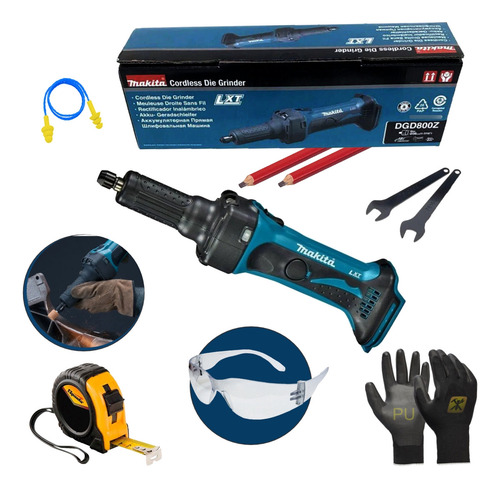 Retificadeira Angular A Bateria 18v Makita Dgd800z C/ Kit