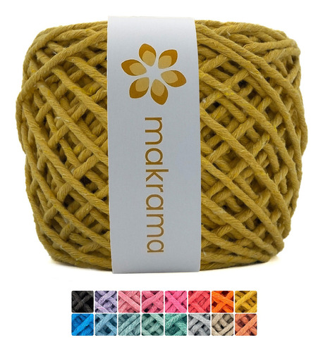 Makrama Cordón Macramé 3mm Hilaza Algodón 100m Colres Varios Color Mostaza