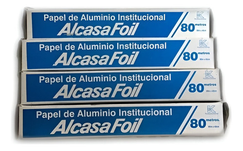 Papel Aluminio Alcasa Foil Azul 80 Mts Largo X 40 Cm Ancho