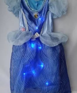 Vestido Infantil Fantasia Cinderela Disney Luzes, Usado