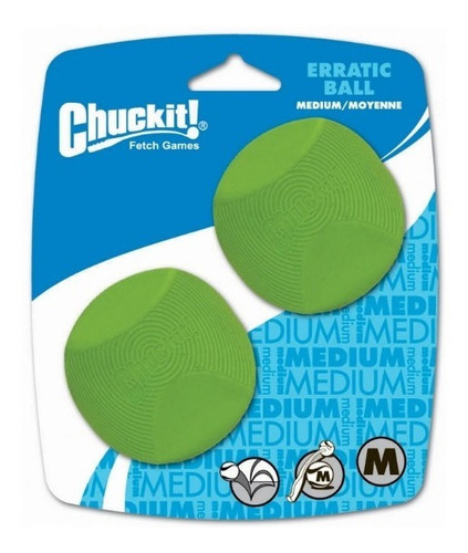 Pelota Erratic Ball 2 Pack Chuckit - M Color Verde