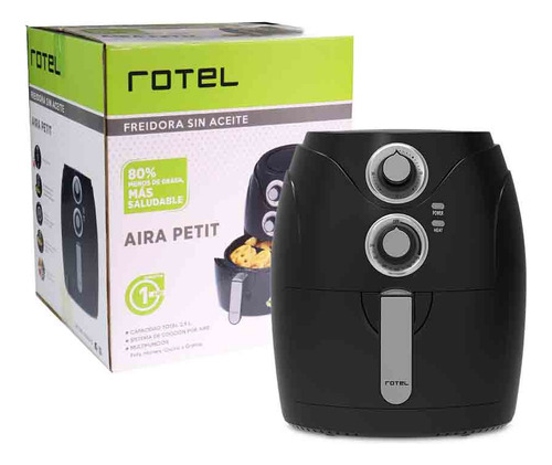 Freidora Rotel Aira Petit Sin Aceite 2.5 Lts Negra 1200w P G