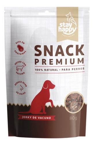 Snack Premium Para Perros Jerky D Vacuno X1 100% Natural 80g