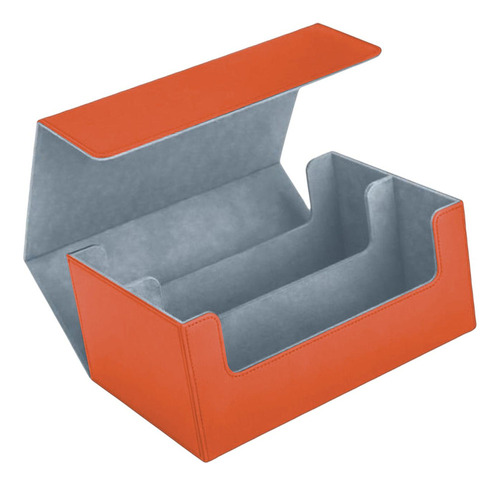 Estuche Para Tarjetas Caja Para 600 Tarjetas Naranja Gris