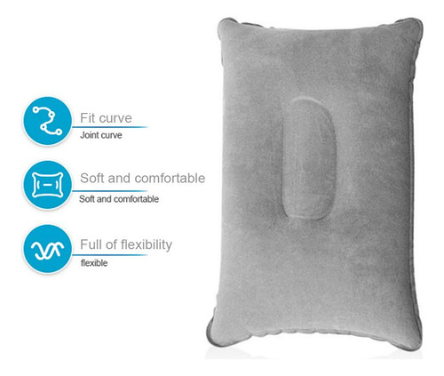 Paquete De Almohadas Inflables Ultraligeras De Tela Flocada