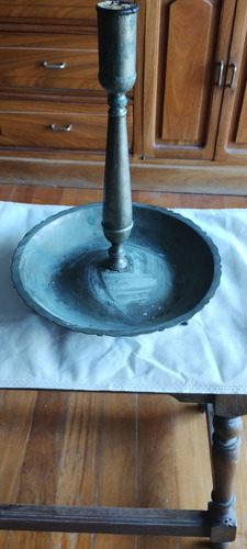 Antigua Palmatoria De Mesa En Metal Blanco ..no Envío.... (Usado)