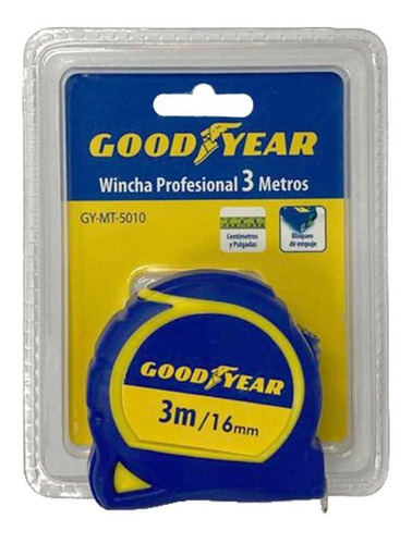 Wincha Profesional 3m X 16mm Bloqueo Gy-mt-5010 Goodyear