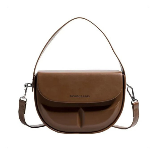 Mini Bags Carteras De Mujer Cuero Pu Rigida Cartera De Lujo Acabado De Los Herrajes Plateados Color Marrón Correa De Hombro Marrón Diseño De La Tela Liso