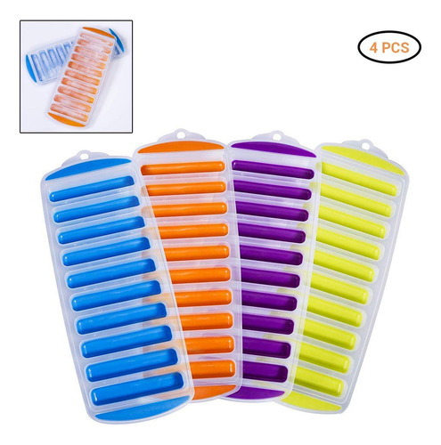  4 Bandejas De Silicona Para Cubitos De Hielo, Botellas De