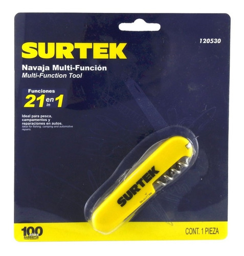 Navaja Plegable Multifunción 21 En 1 Surtek® Acero Inox