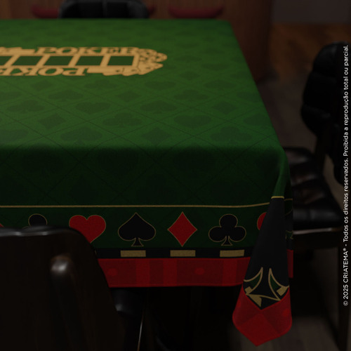 Toalha De Mesa P/ Jogar Baralho, Poker E Truco - Serve Em Mesa Quadrada 4 Lugares 1,50x1,50 Aveludada