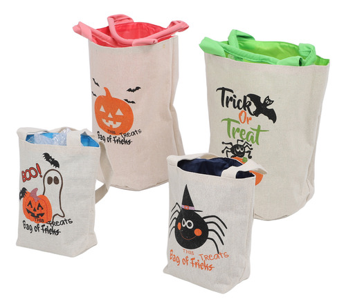 Bolsa De Lona Trick Or Treat, 4 Unidades, Caramelos Y Aperitivos Individuales