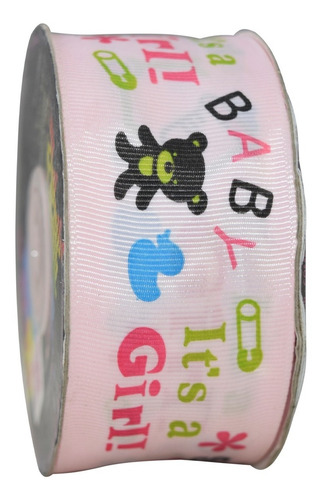 Imagen 3 de 3 de Listón Popotillo Estampado Baby Shower,2 Piezas,014-1 1/2p