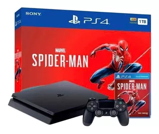 Sony PlayStation 4 Slim 1TB Marvel's Spider-Man Bundle cor preto onyx