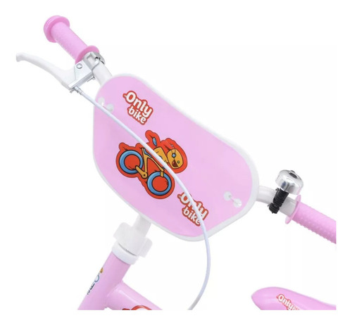 Bicicleta Infantil Aro 12 Com Rodinhas 2 A 6 Anos Bike Rosa Menina Com Rodinhas Freio E Regulagem Premium Brinquedo Presente Onlybike