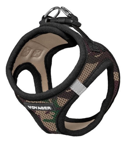 Pechera Con Arnes Para Mascotas Color Militar Tamaño Median