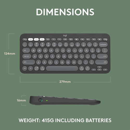 Teclado Logitech Pebble Keys 2 K380s Bluetooth Qwerty Españo