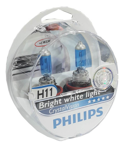 Lampara Philips Halogena 12v 55w H11 Crystal Vision