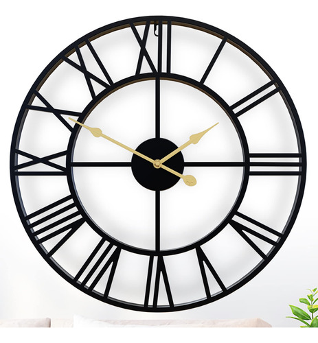 Florarich Reloj Pared 24  Metal Decorativo Numero Romano