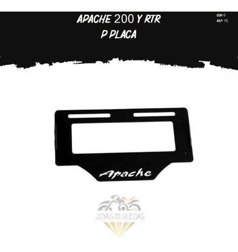 Porta Placa Partes Lujo Moto Apache 200 Y Rtr