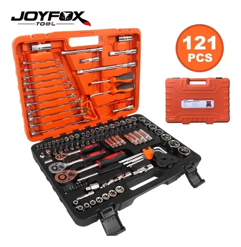 Joyfox Jogo De Ferramentas Completo Soquetes E Chaves Aço Crv 121