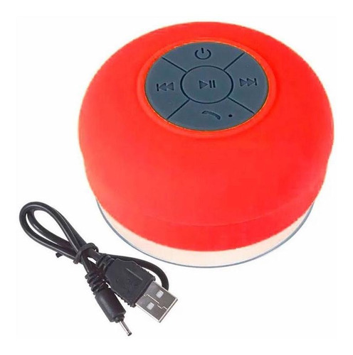 Mini Caixa De Som À Prova D'água Bluetooth Usb Vermelho