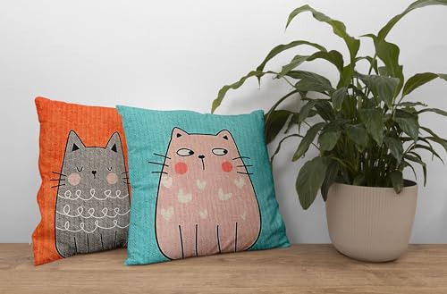 Fundas De Almohada 45 X 45 Cm Gato Mirando Fijamente