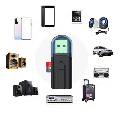 Imagen 2 de 10 de Transmisor Y Receptor Audio Usb Bluetooth 5.0 3.5mm 2 En 1