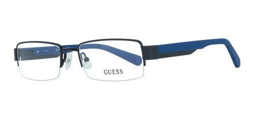 Lente Óptico Guess Gu1774 Marco Semi Al Aire Black Blue 55mm