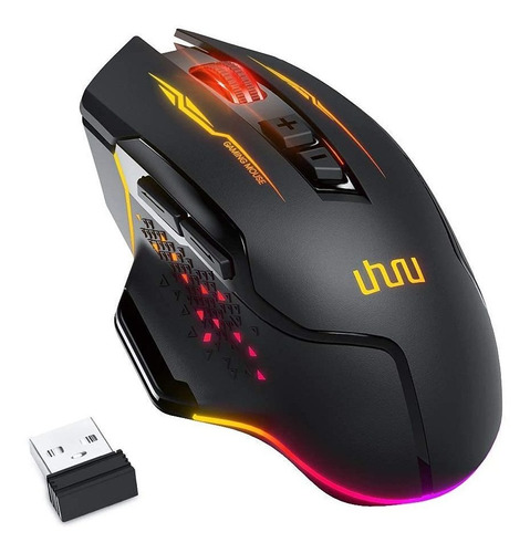 Mouse Inalambrico Para Juego Recargable Tipo C Cable 7 Boton