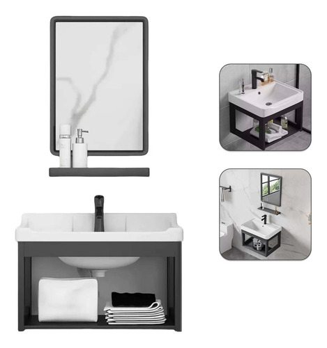 Lavabo De Marmol Espejo Baño Mini Lavabo Moderno Con Espejo