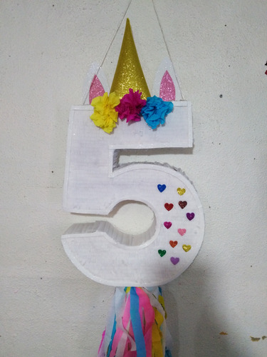 Piñata De Cumpleaños Y Fiestas Unicornio Numero 5