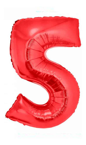 Balão Metalizado Número Vermelho 16pol 40cm 1und Cor 5