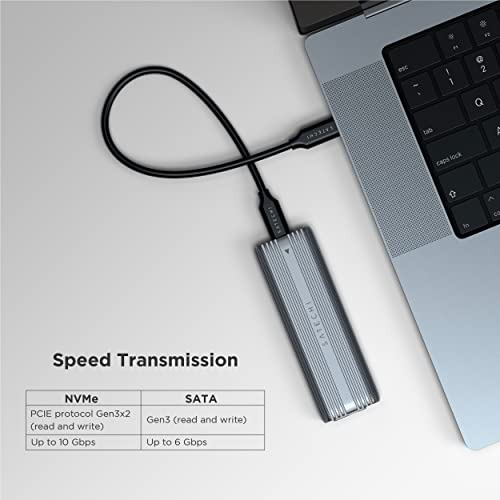 Carcasa De Aluminio Usb C Sin Herramientas M.2 Pcie Nvm...