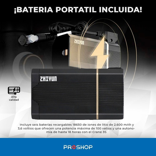 Imagen 4 de 10 de Gimbal Estabilizador Zhiyun Crane 3s Pro Pack Camaras 3-axis
