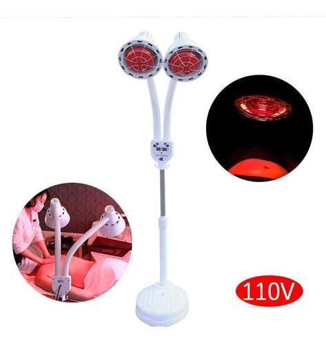 Lámpara Terapia Calor Rojo Infrarrojo 2 Cabezales Para