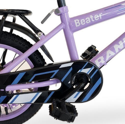 Imagen 4 de 9 de Bicicleta Infantil Niña Rodado 14 Randers Violeta Mundo Gym