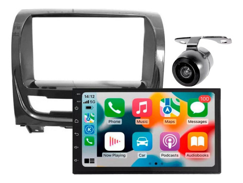 Multimídia 7 Carplay + Modura Palio Strada Grafite + Camera