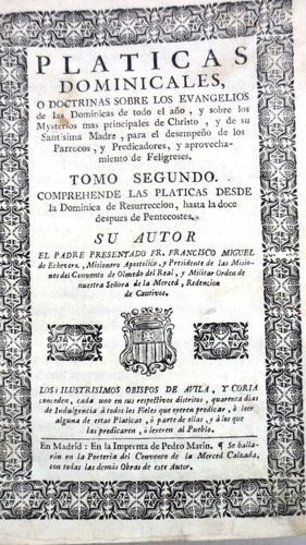 Platicas Dominicales Tomo 2 1735? 