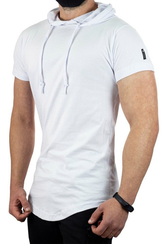 Camisa Longline Oversized Com Capuz Swag Básica C32 Vcstilo