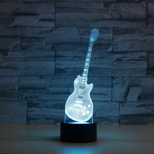 Lámpara De Mesa Con Forma De Guitarra, Versión Crack Touch