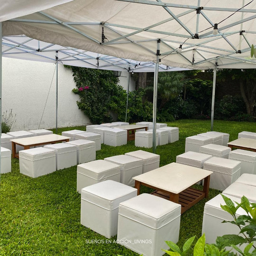 Alquiler De Mesas Barras Altas Banquetas Livings Puff Caña