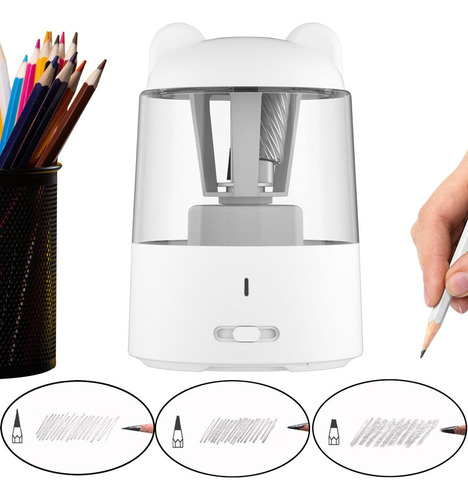 M Apontador Elétrico, Rápido Com Recipiente, Branco