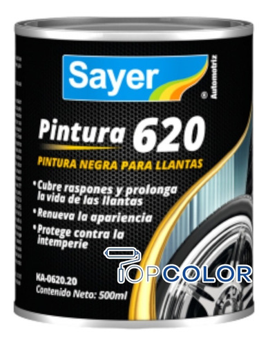 Pintur Para Llantas Automotriz Negra Revitalizadora 500ml