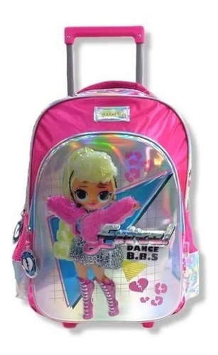 Mochila Lol Surprise! Omg Con Carro 17 Pulgada Color Rosa