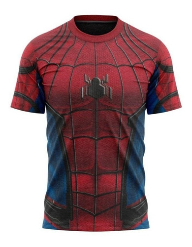 Imagem 1 de 7 de Camiseta Adulto - Traje Homem Aranha Red - Dryfit Tecido