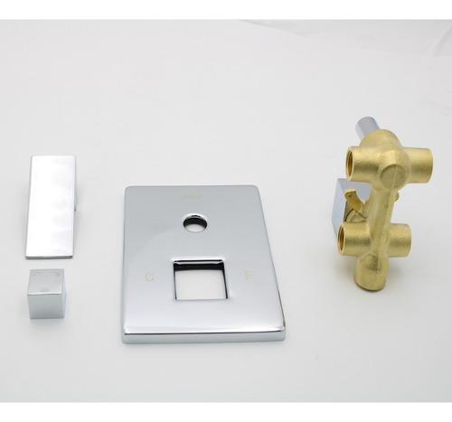 Accesorios Baño Cuadrado Regadera Teléfono Salida Tina Cromo