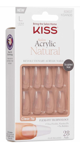 Kiss Uñas De Acrílico Naturales Tipo Salón, Largas Ultraflex