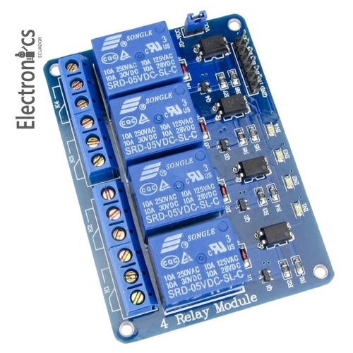 Modulo Rele 4 Canales 5v 110-220ac 10a Arduino Electronics