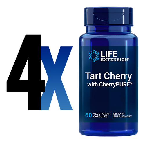 Cereja Ácida Life Extension Com Cherrypure 60 Capsulas 4un